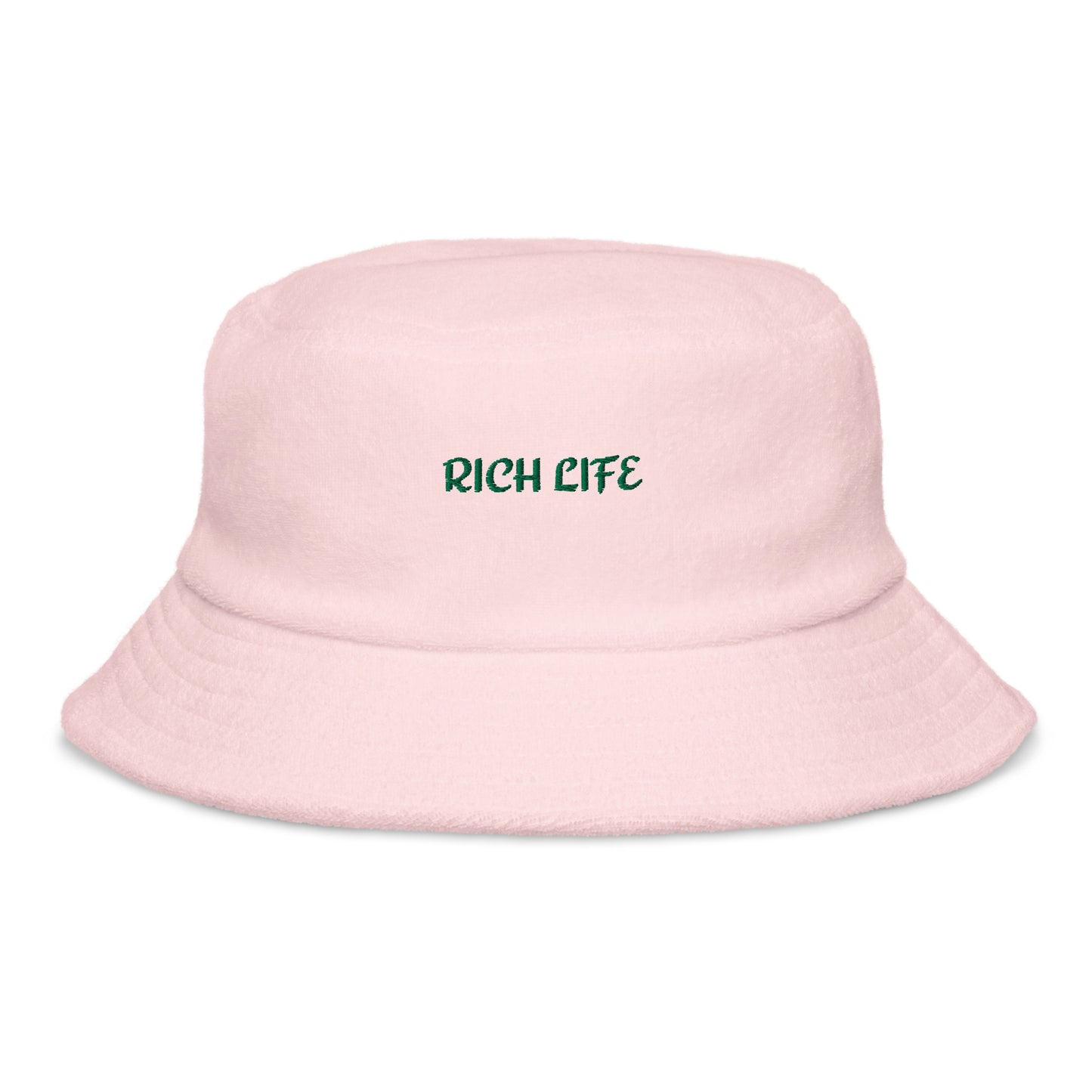 Unstructured terry cloth bucket hat