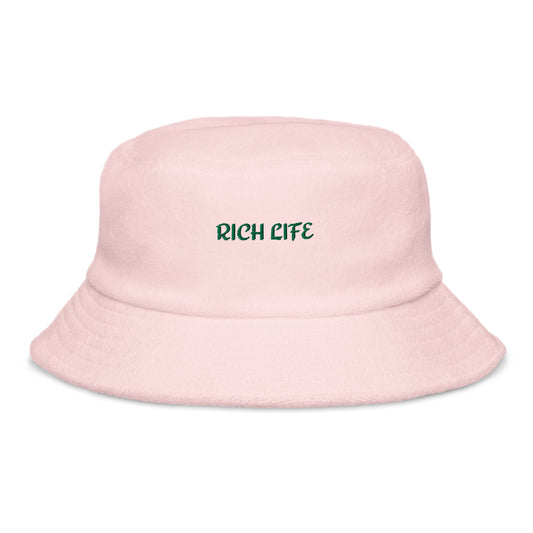 Unstructured terry cloth bucket hat