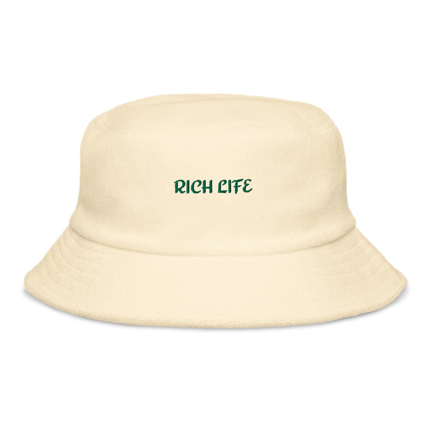Unstructured terry cloth bucket hat