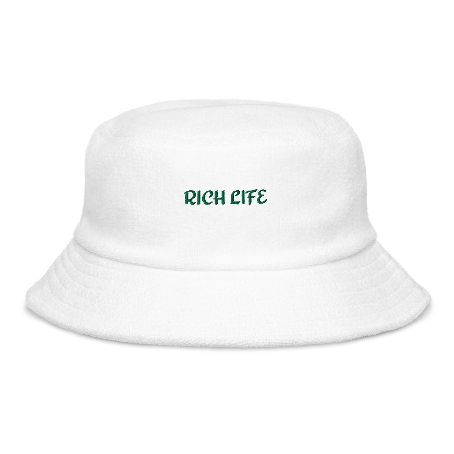 Unstructured terry cloth bucket hat